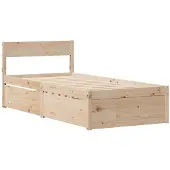 Syfax Massivholzbett ohne Matratze 75x190 cm Kiefernholz