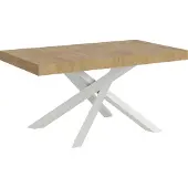 Itamoby Volantis Premium Ausziehtisch 200/304x90 cm Natur-Eiche weiße Beine