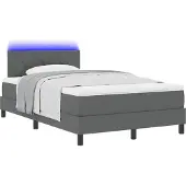 Syfax Boxspringbett mit Matratze Dunkelgrau 120 x 200 cm Stoff