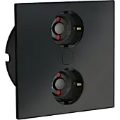 NABER Duplex E Doppelsteckdose SCHWARZ matt für den Einbau in eine Arbeitsplatte / Mehrfachsteckdose / Steckdosenverteiler