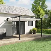 vidaXL Stabli Möbel Wandmontierter Pavillon Creme Stahl - Pavillons & Partyzelte CC1258636 1parcel