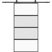 Syfax Schiebetür mit Beschlag Schwarz 102,5x205 cm Hartglas