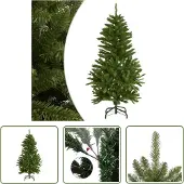 The Living Store Künstlicher Weihnachtsbaum Klappbar mit Ständer Grün 150 cm