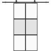 Syfax Schiebetür mit Beschlag Schwarz 102,5x205 cm Hartglas