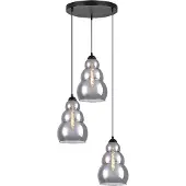 Rabalux 72213 Pendelleuchte 3 Spots Salvatore, E27, schwarz-grau, rund, Modern, ø200mm