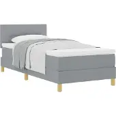 Syfax Boxspringbett mit Kissen Hellgrau 100 x 200 cm Stoff