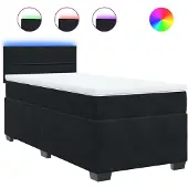 Syfax Boxspringbett mit Matratze Schwarz Samt
