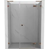 Mexen Lunar L schwenkbare Duschkabinentür rechts 160 cm, transparent, Roségold - 834SL-160-050-60-00-P