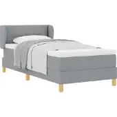 Syfax Boxspringbett mit Matratze Hellgrau 100 x 200 cm Stoff
