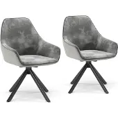 Vicco Loungesessel Eleganza Hellgrau 2er Set, Model 53231