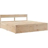 Syfax Massivholzbett ohne Matratze 200x200 cm Kiefer