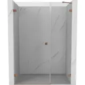 Mexen Lunar-B Linksdrehende Duschtür 135 cm, transparent, gebürstetes Kupfer - 832S-135-050-65-00-L