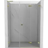Mexen Lunar-F L Falttür Dusche rechts 140 cm, transparent, gold - 836SL-140-050-50-00-P