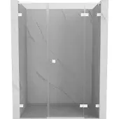 Mexen Lunar L Duschtür schwenkbar rechts 135 cm, transparent, weiß - 834SL-135-050-20-00-P