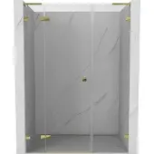 Mexen Lunar L links öffnende Duschabtrennung 155 cm, transparent, gold - 834SL-155-050-50-00-L