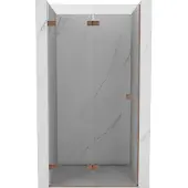Mexen Lunar-F faltbare Duschabtrennung links 75 cm, transparent, gebürstetes Kupfer - 836-075-000-65-00-L