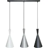 Rabalux 5312 Pendelleuchte 3 Spots Trincola, E27, schwarz-weiß-silber, rund, Industriell, ø190mm