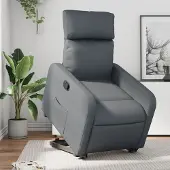 Prolenta Maison Exclusive - Relaxsessel mit Aufstehhilfe Grau Kunstleder
