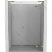 Mexen Lunar L Duschtür schwenkbar rechts 155 cm, transparent, gold - 834SL-155-050-50-00-P