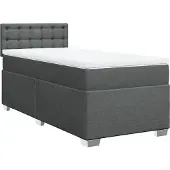 Syfax Boxspringbett mit Matratze Dunkelgrau 90x200 cm Stoff