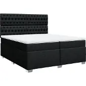 Syfax Boxspringbett mit Matratze Schwarz 200x200 cm Stoff