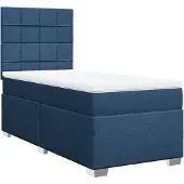 Syfax Boxspringbett mit Matratze Blau 100x200 cm Stoff