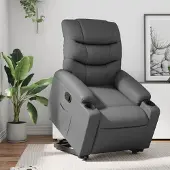 Prolenta Maison Exclusive - Relaxsessel mit Aufstehhilfe Grau Kunstleder