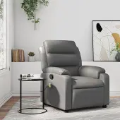 vidaXL Möbel Massagesessel Relaxsessel Grau Kunstleder - Fernseh- & Relaxsessel 3206162