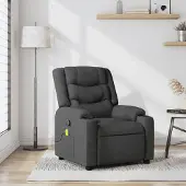 vidaXL Möbel Massage-Relaxsessel, Stoff, Dunkelgrau - Fernseh- & Relaxsessel 3206892