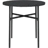 vidaXL Hochwertigen Möbel Gartentische - Schwarz Beistelltisch Schwarz 45cm Poly Rattan NEU6725592