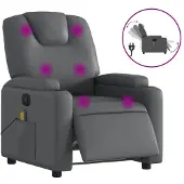 Syfax Massagesessel Elektrisch Grau Kunstleder