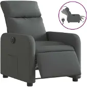 Syfax Relaxsessel Elektrisch Dunkelgrau Stoff