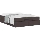 Syfax Bettgestell mit Matratze 2 pcs Hellbraun Stoff