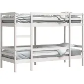vidaXL Etagenbett Weiß 75x190 cm Massivholz Kiefer
