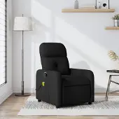 vidaXL Möbel Massage-Relaxsessel, schwarzer Stoff - Fernseh- & Relaxsessel 3206937