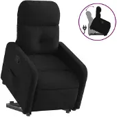 Syfax Relaxsessel mit Aufstehhilfe Schwarz Stoff