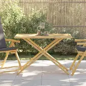 vidaXL Design Gartentisch Klappbar 110x55x75 cm Bambus, Gartentische 2024 Neu