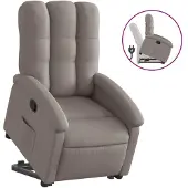 Syfax Relaxsessel mit Aufstehhilfe Taupe Stoff