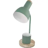 Emos LED Tischlampe POPPY mit Stift-Halter, E27 Gewinde, Netzkabel 1,5m mit Schalter und Eurostecker, ohne Lichtquelle, E27 max. 25W, Grün, Z7640GR