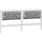 Syfax Kopfteil Sonstiges Weiß und Hellgrau 180 cm Massivholz Kiefer