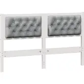 Syfax Kopfteil Sonstiges Weiß und Hellgrau 140 cm Massivholz Kiefer