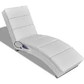 Syfax Massage-Chaiselongue Weiß Kunstleder