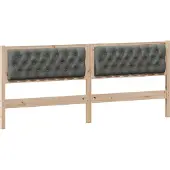 Syfax Kopfteil Braun und Dunkelgrau 200 cm Massivholz Kiefer
