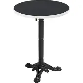 Oviala Runder Esstisch 60 cm neigbar schwarz/silber und schwarzes Bein - Montmartre