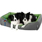 BedDog Hundebett LUPI waschbar,(XXL) ca. 120x85x23cm,GREEN-ROCK (grau/grün)