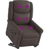 Syfax Stehsessel Massage Glänzendes Braun Kunstleder