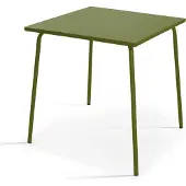 Oviala Quadratischer Gartentisch aus Metall Khakigrün - Palavas