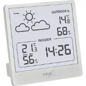 TFA-Dostmann TFA 35.1176 Funk-Wetterstation Cleo Wettervorhersage mit Symbolen Außensensor Quarzuhr 433 MHz Min-Max : ohne Batterien