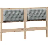 Syfax Kopfteil Sonstiges Braun und hellgrau 150 cm Massivholz Kiefer