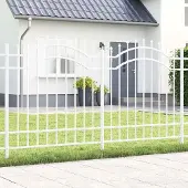 Syfax Gartenzaun Woerden Weiß 240 x 165 cm Pulverbeschichteter Stahl